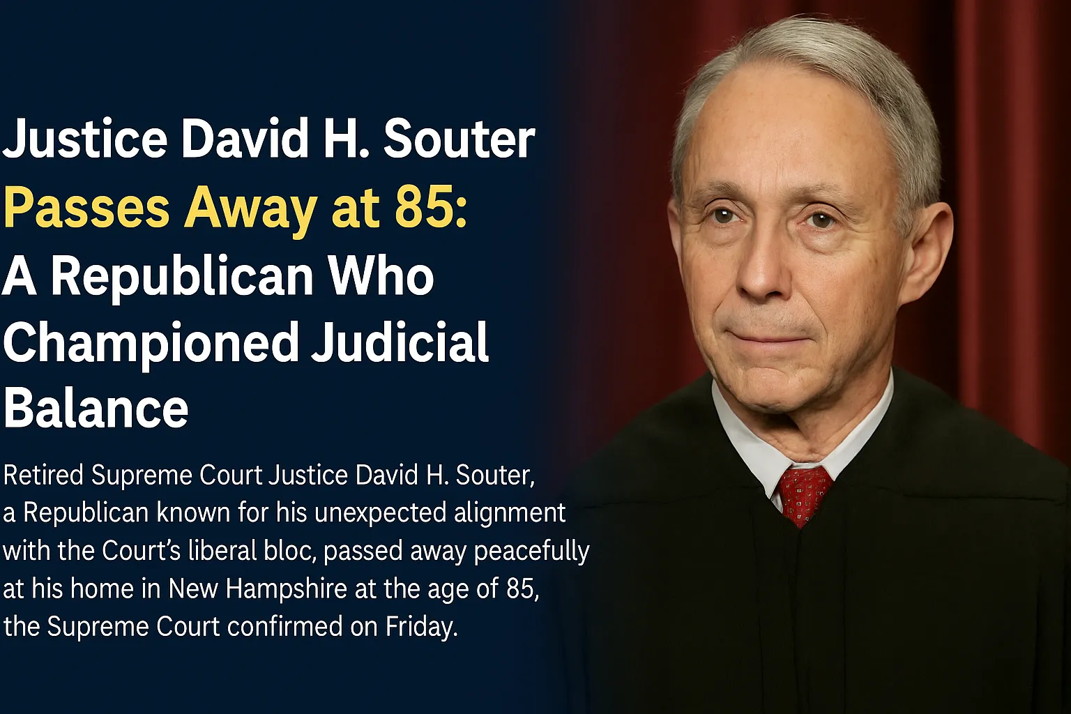 David H. Souter’s life and career reflect a rare kind of judicial integrity
