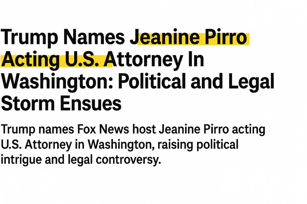 Trump Names Jeanine Pirro Fox news host