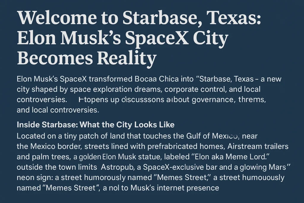 spaceX city introduced starbase
